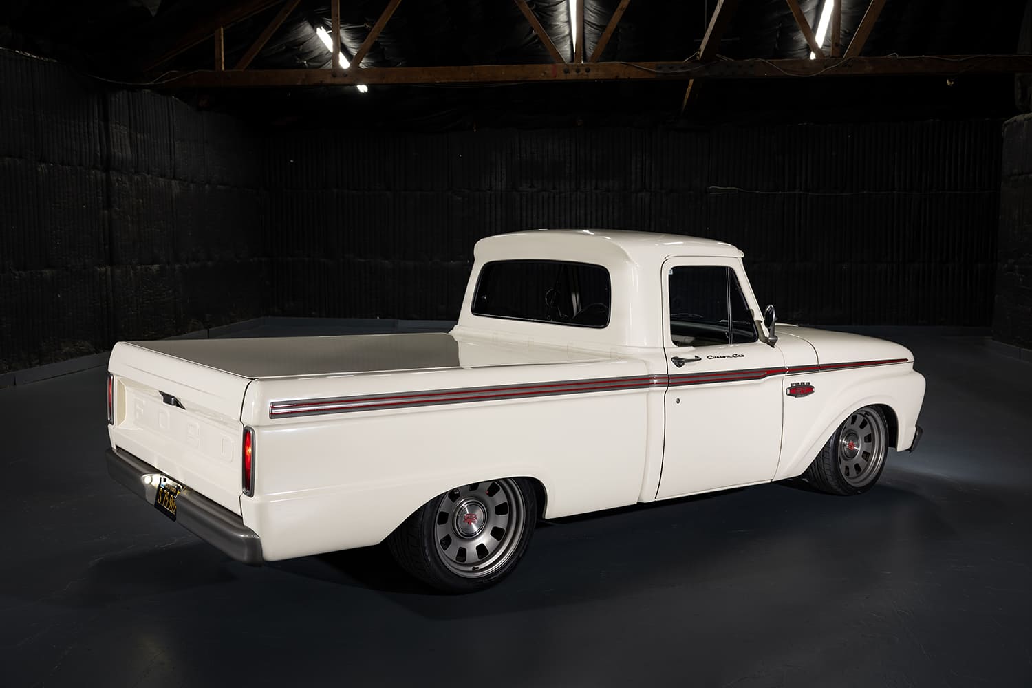 05 1966 Ford F 100 rear view custom tailgate dual exhaust
