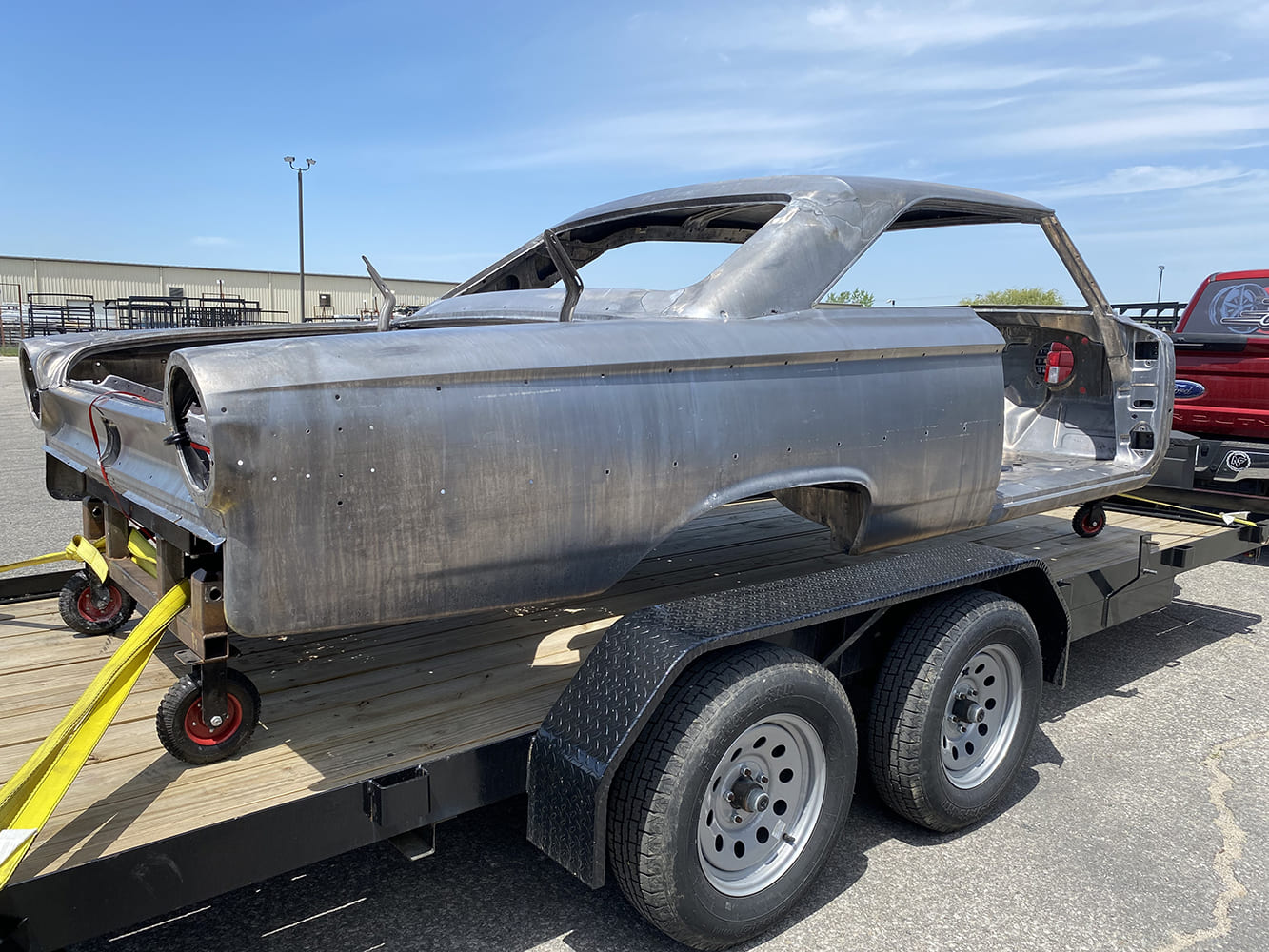05 Bare metal 1963 Ford Galaxie shell stripped and mounted for bodywork and restoration