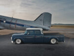 06 1960 Ford F 250 crew cab side profile stance slammed custom pickup airport airplane tail