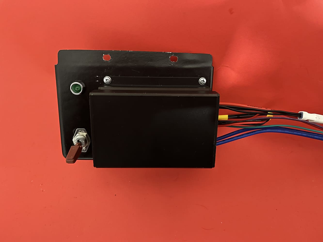 07 Final assembled Proform controller panel with LED and toggle switch mounted and wired
