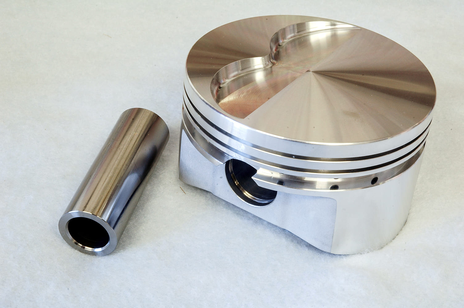 08 Forged Pontiac piston with domed relief for increased compression in performance builds