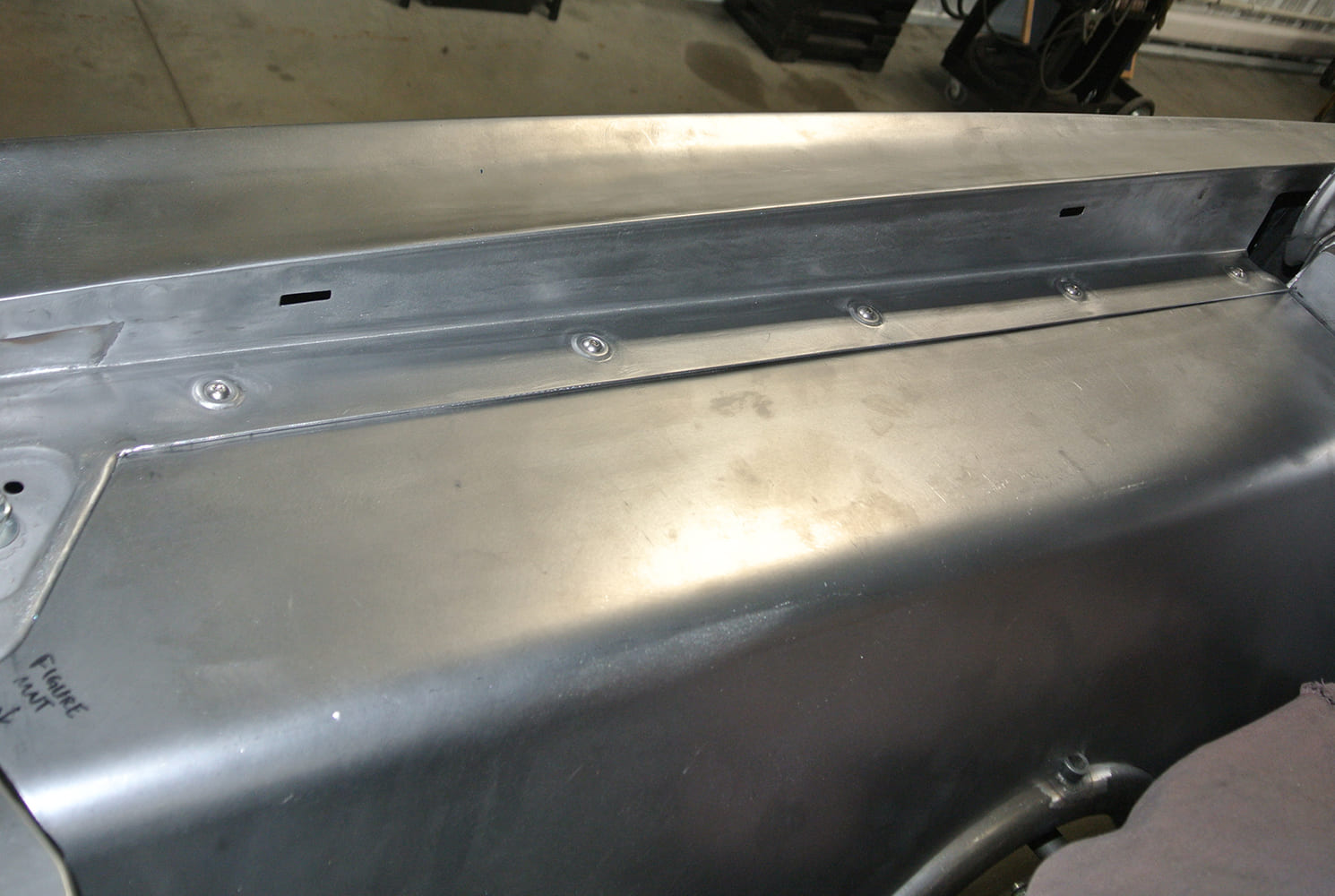 09 Finalized fender panel and cowl area prepped for seamless firewall transition
