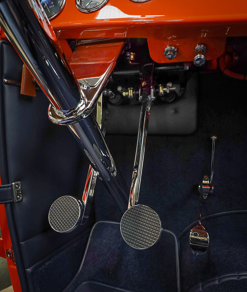 10 1932 Ford Roadster foot pedals billet covers chrome column bracket