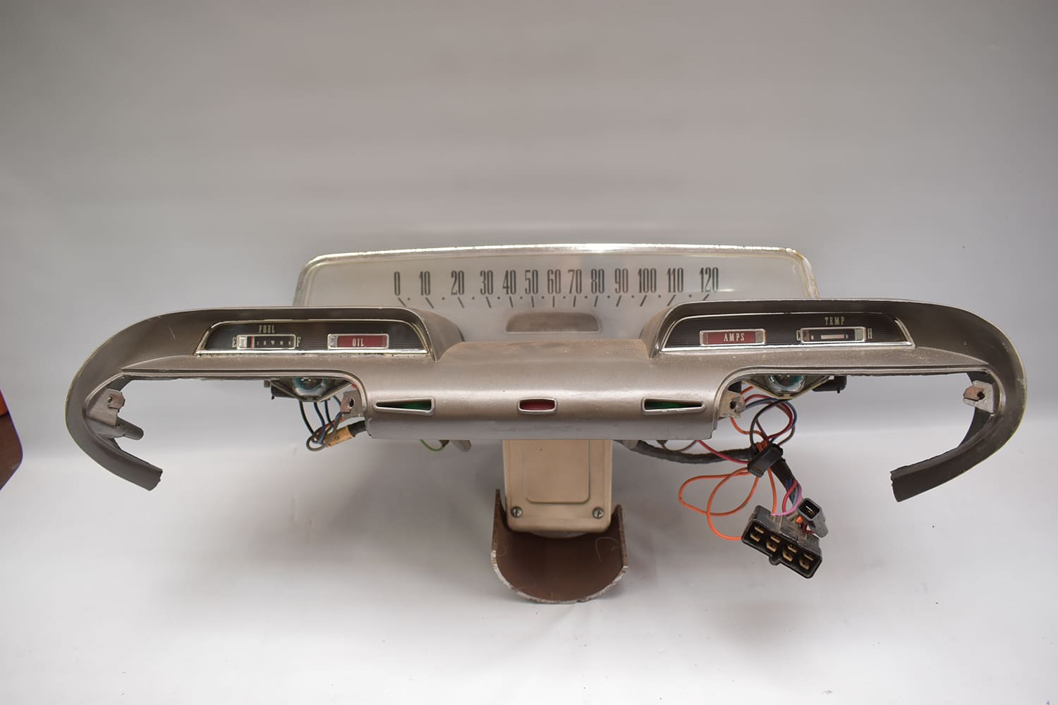 10 1960 Dodge dash cluster with integrated gauges and original indicator lights partially wired