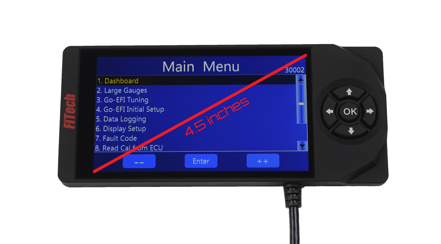 11 FiTech 4 5 inch touchscreen controller displays main EFI tuning menu for on the fly calibration