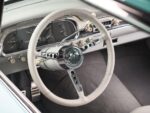 12 1963 Ford Falcon custom leather wrapped steering wheel with Falcon Sprint emblem and classic column shifter