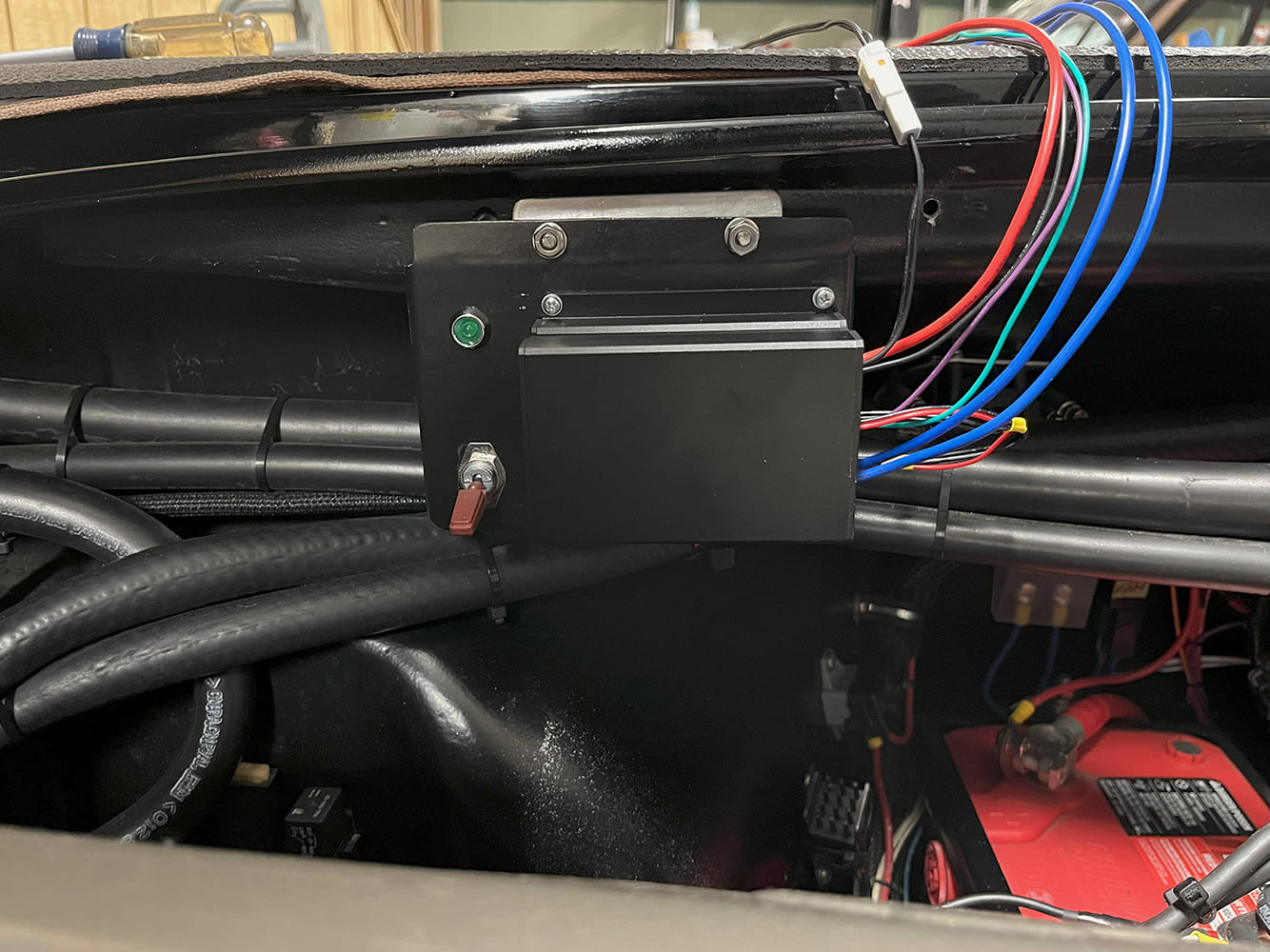 12 Proform fan controller mounted and wired with color coded harnesses for seamless integration