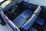 13 1939 Cadillac interior overhead view showing split bench and vertical dash grille
