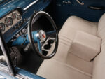 13 1960 Ford custom truck tan cloth bench seat blue dash Vintage Air cup holders resto mod interior