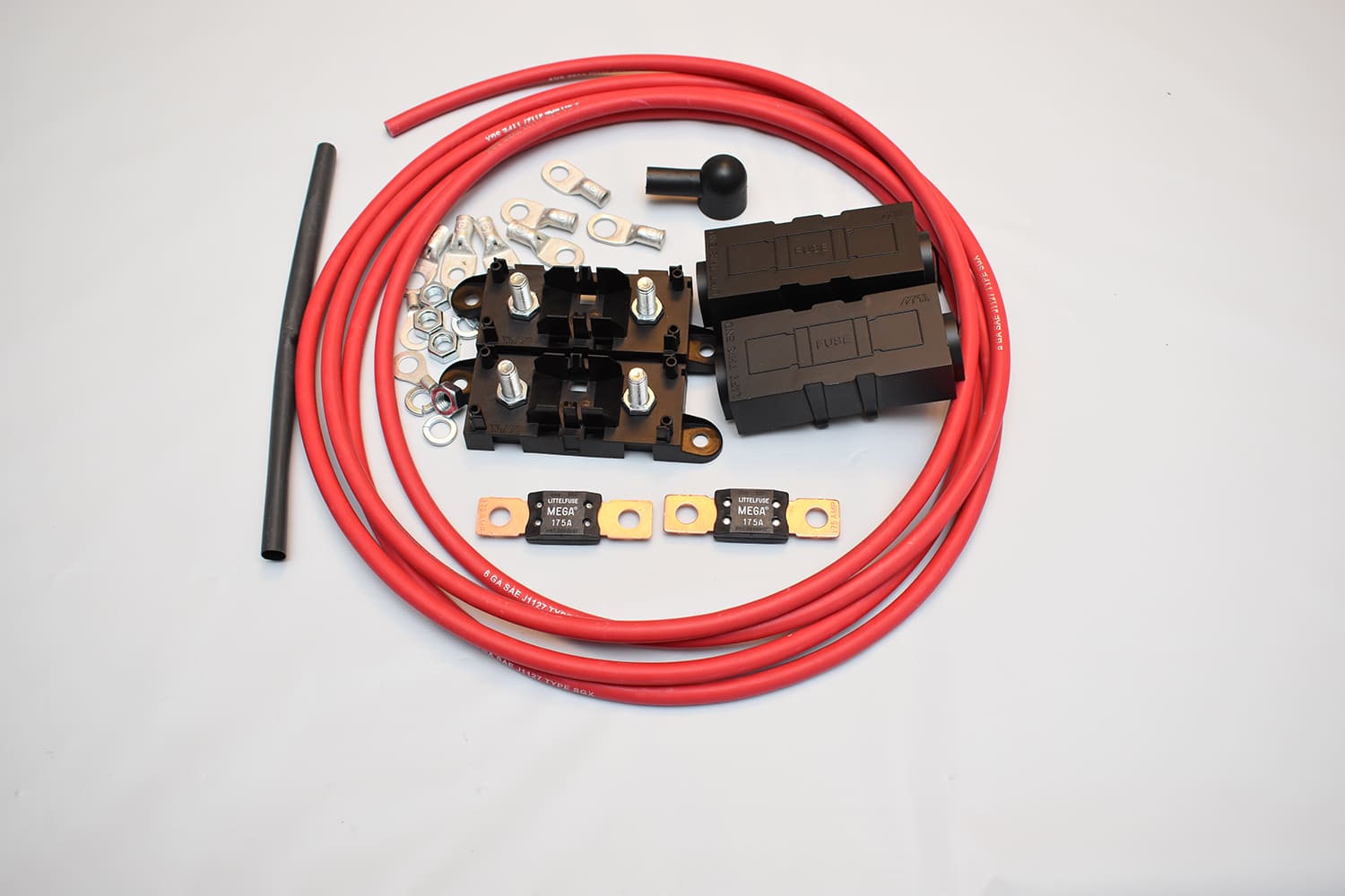 13 High current fuse kit with cables lugs and dual MEGA fuse holders for American Autowire systems