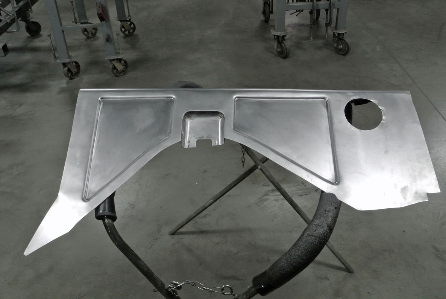 14 Completed cowl vent panel with formed ducting and precision fitted contours