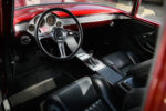 15 1955 Chevy classic car interior custom dashboard red black leather seats chrome trim custom gauges hot rod restomod steering wheel manual transmission shifter
