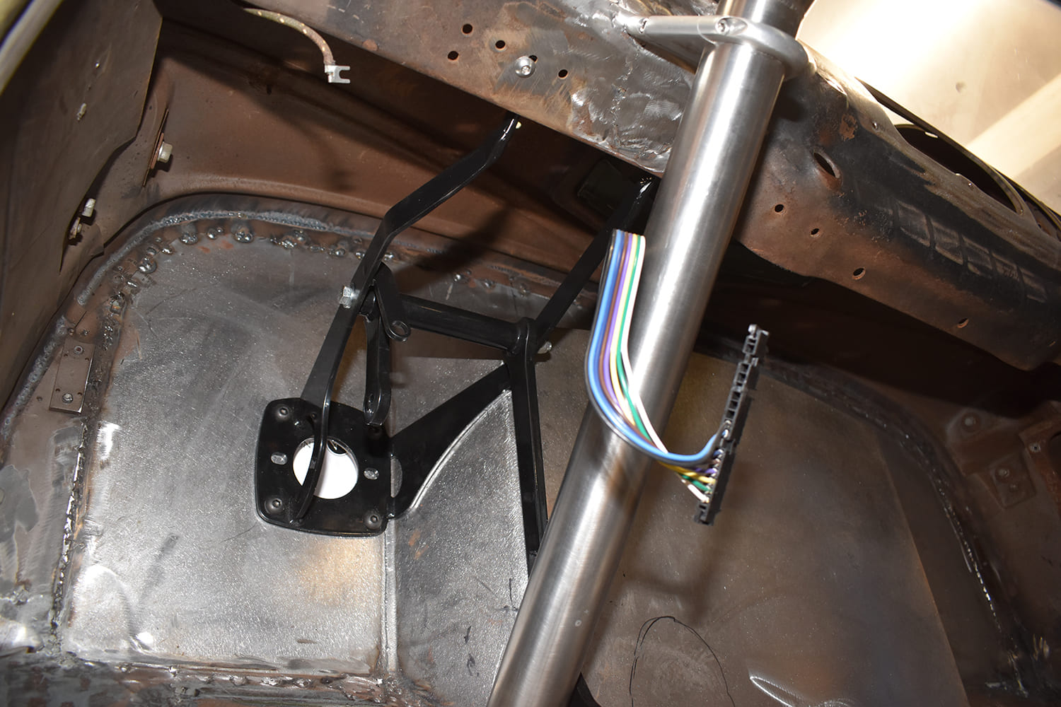 15 cpp brake pedal linkage and bracket mockup under dash
