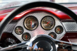 17 1955 Chevy Custom Gauge and steering wheel red dash custom interior
