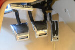 17 1962 Corvette has billet trimmed pedals and labeled parking brake for a performance touch