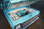 18 1973 Chevy C10 engine bay with color matched supercharger and polished intake