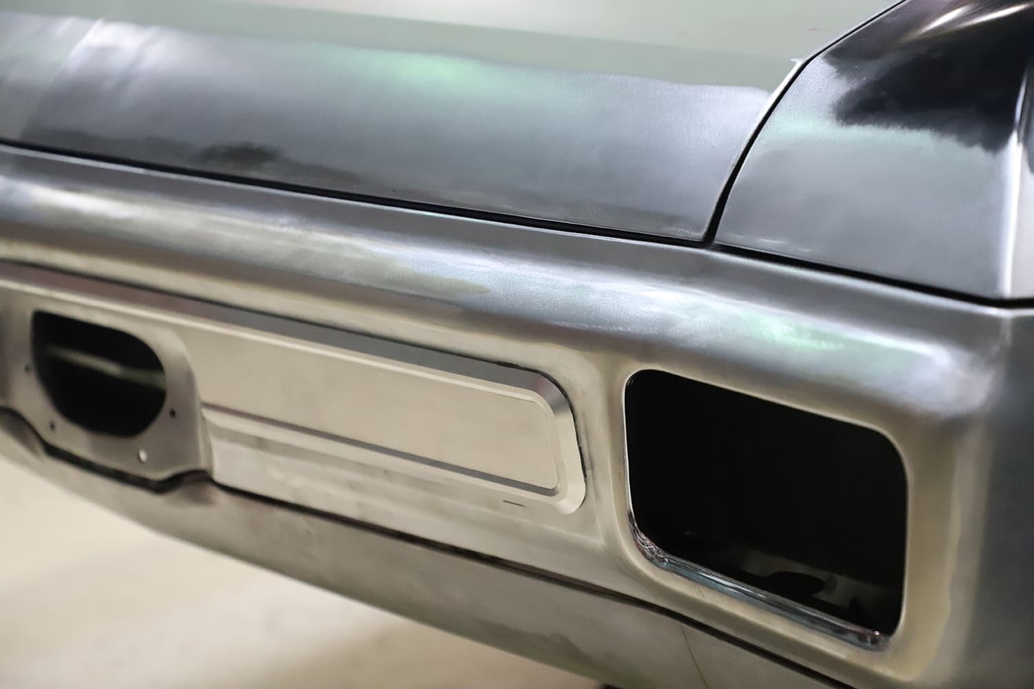 18 Inlaid billet trim TIG welded into 1970 Chevelle bumper for a modern flush detail