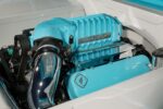 19 1973 Chevy C10 close up Whipple supercharger turquoise finish LARIS valve covers