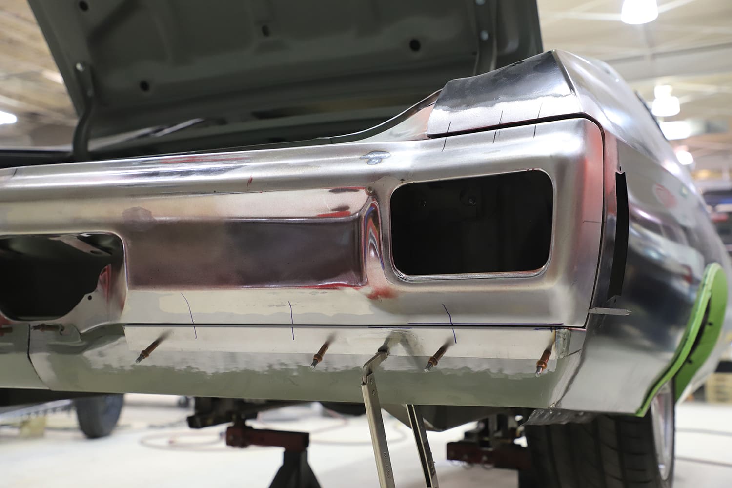 19 Final bumper fitment on 1970 Chevelle with recessed billet and shaved profile