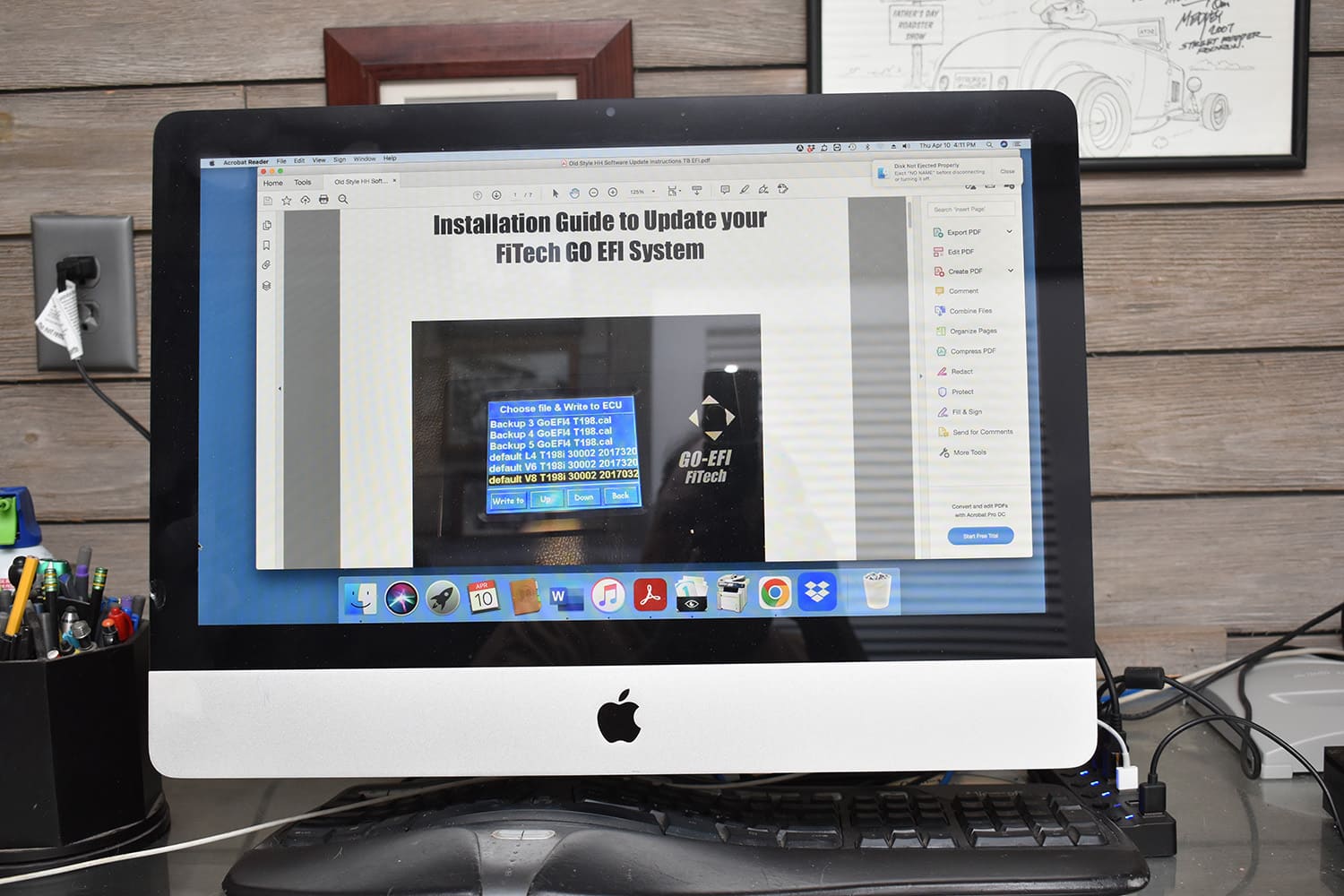 19 Installation guide on screen for updating FiTech Go EFI firmware using included software