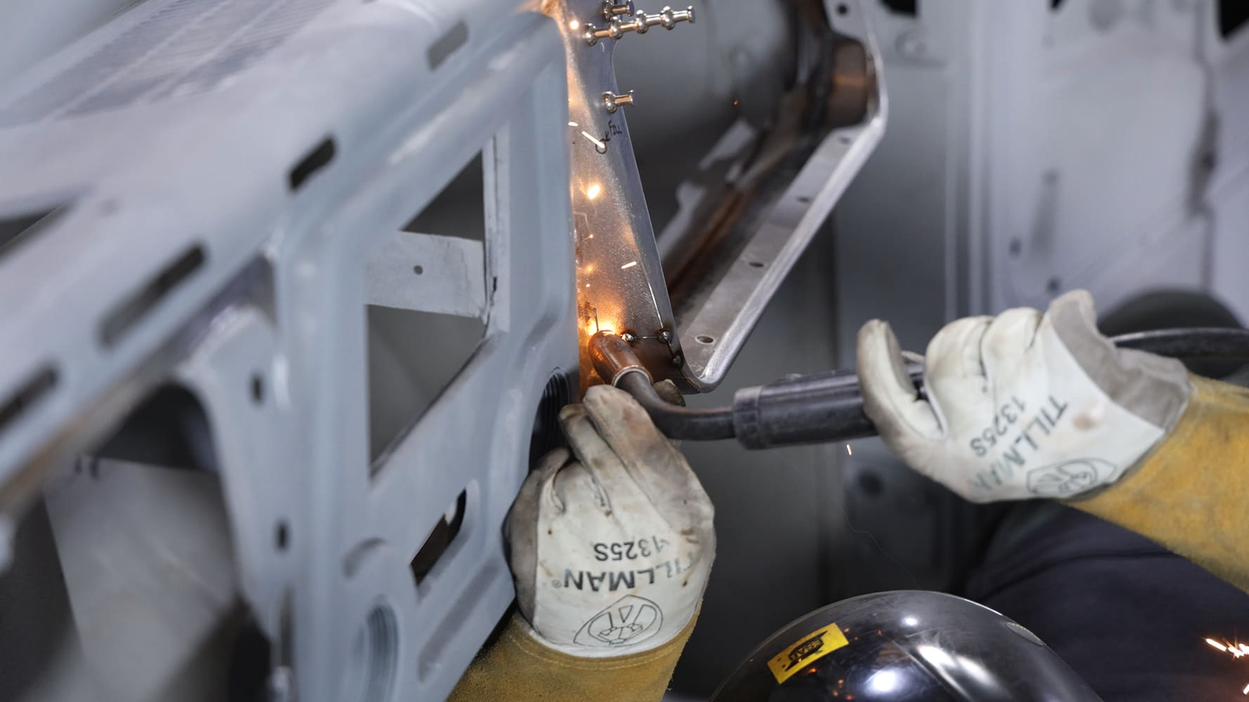 19 final weld in progress on custom c10 dash corner filler