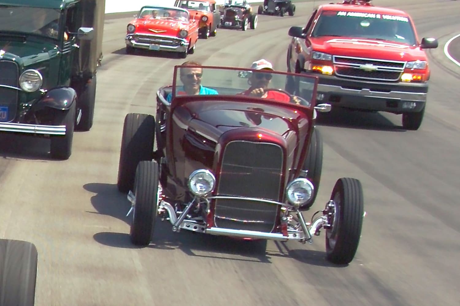 2 angelo giampetroni and brian brennan riding in 1929 ford highboy