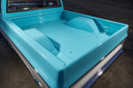 21 1973 Chevy C10 bed tubbed and painted turquoise with hidden fuel filler