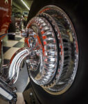 22 1932 Ford Roadster polished Buick style finned brake drums close up