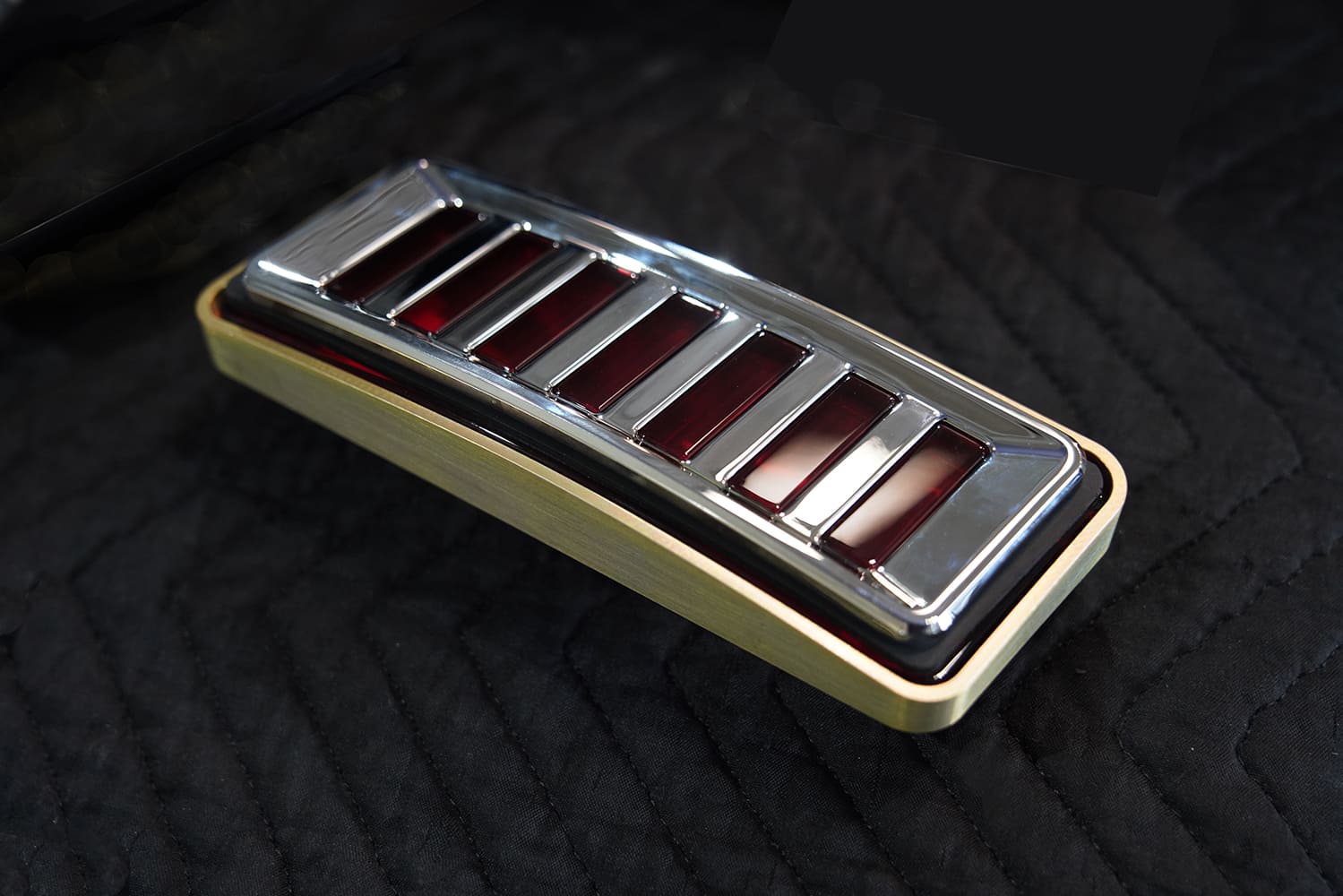 23 Prototype billet machined side marker with red lens and polished trim