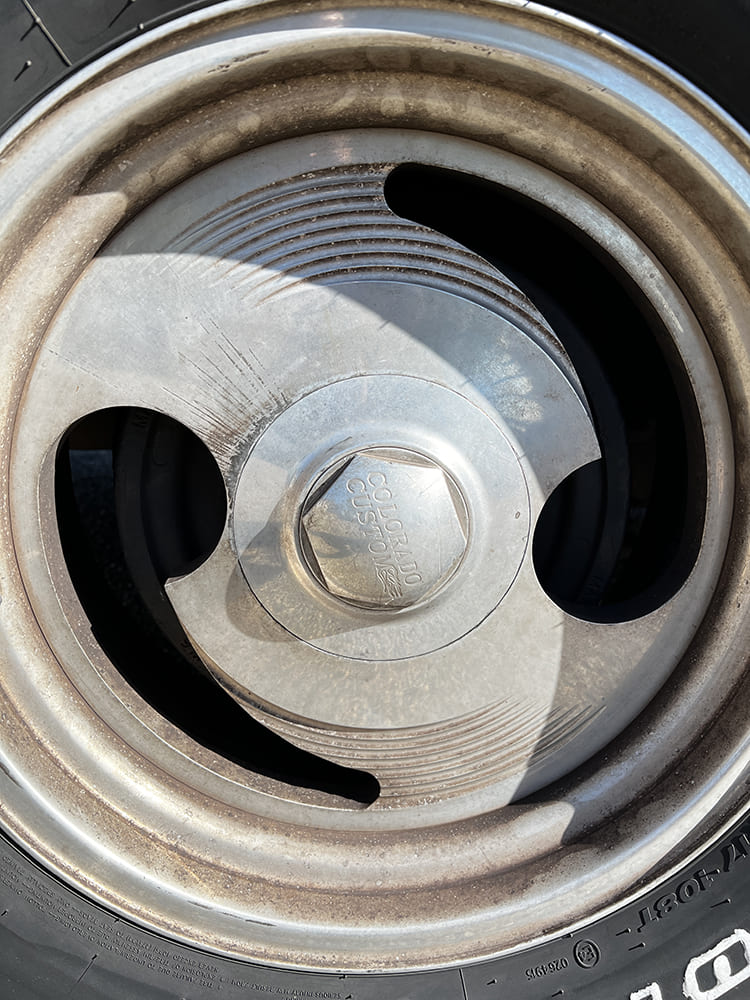 25 Original 15 inch Colorado Custom “Slater” wheel shows age and patina