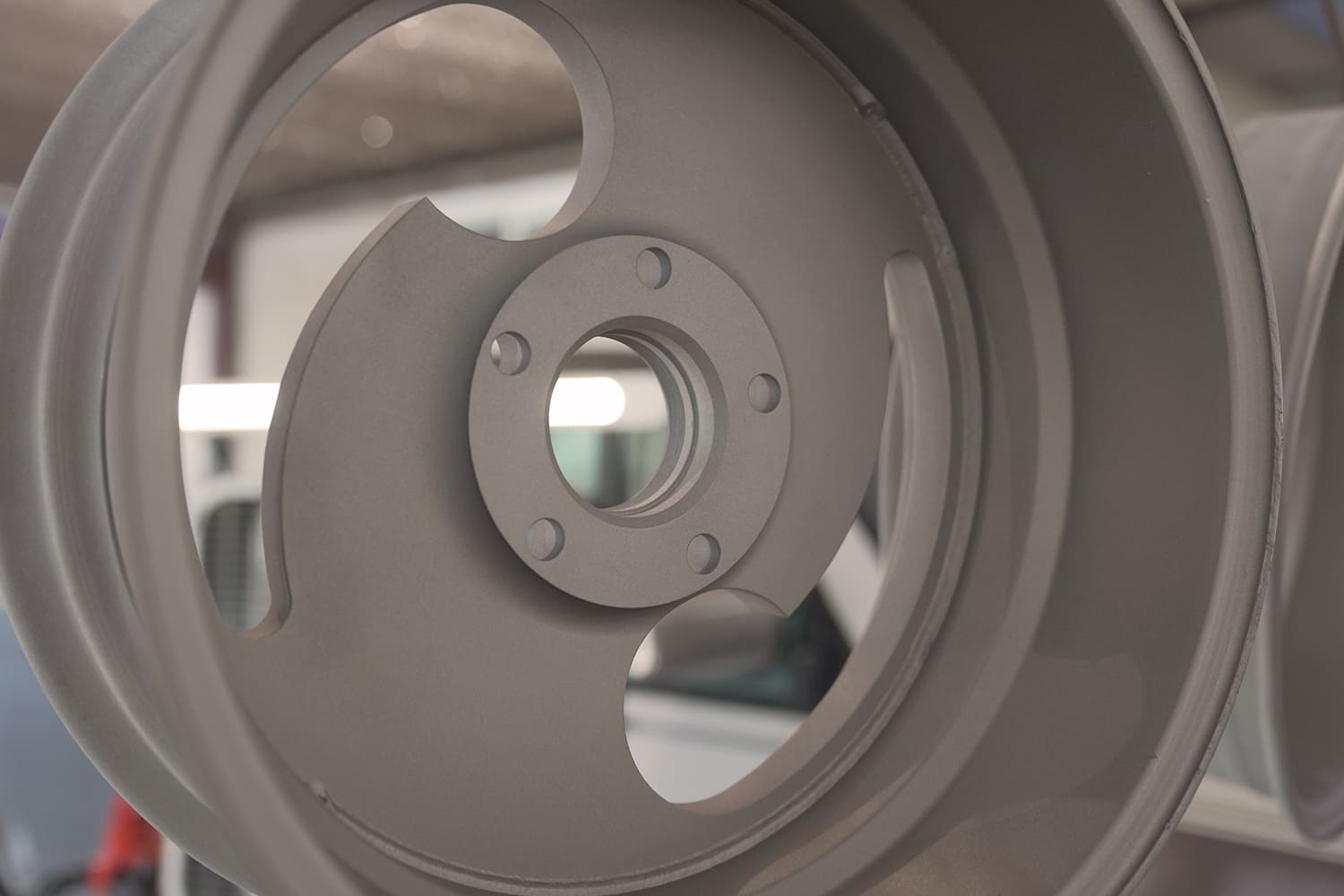 30 Slater wheel coated in matte Cerakote Titanium for durability and sleek industrial finish