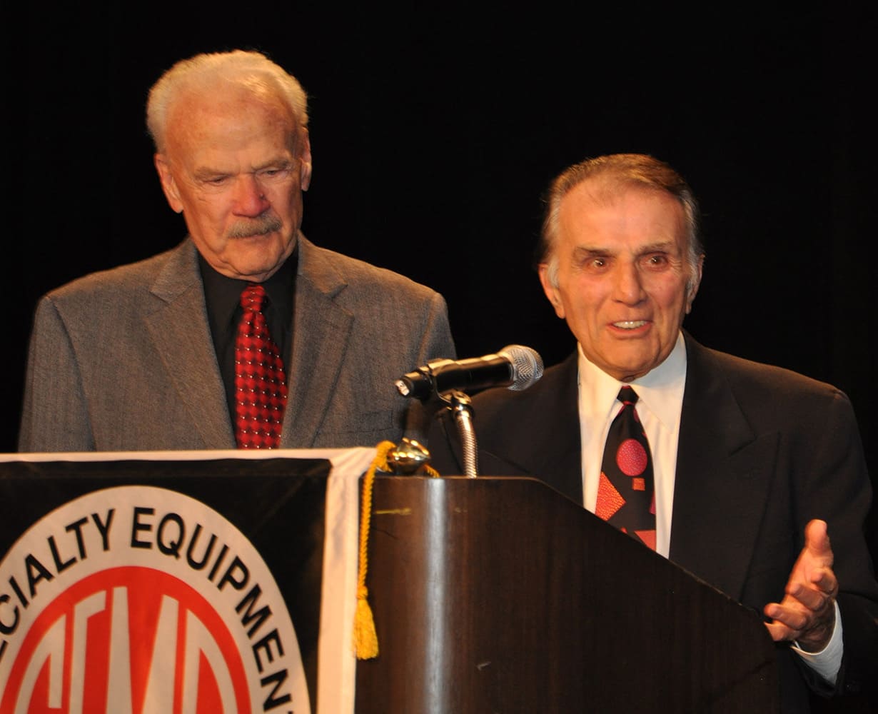 5 angelo giampetroni with dave mcclelland sema hall of fame speech