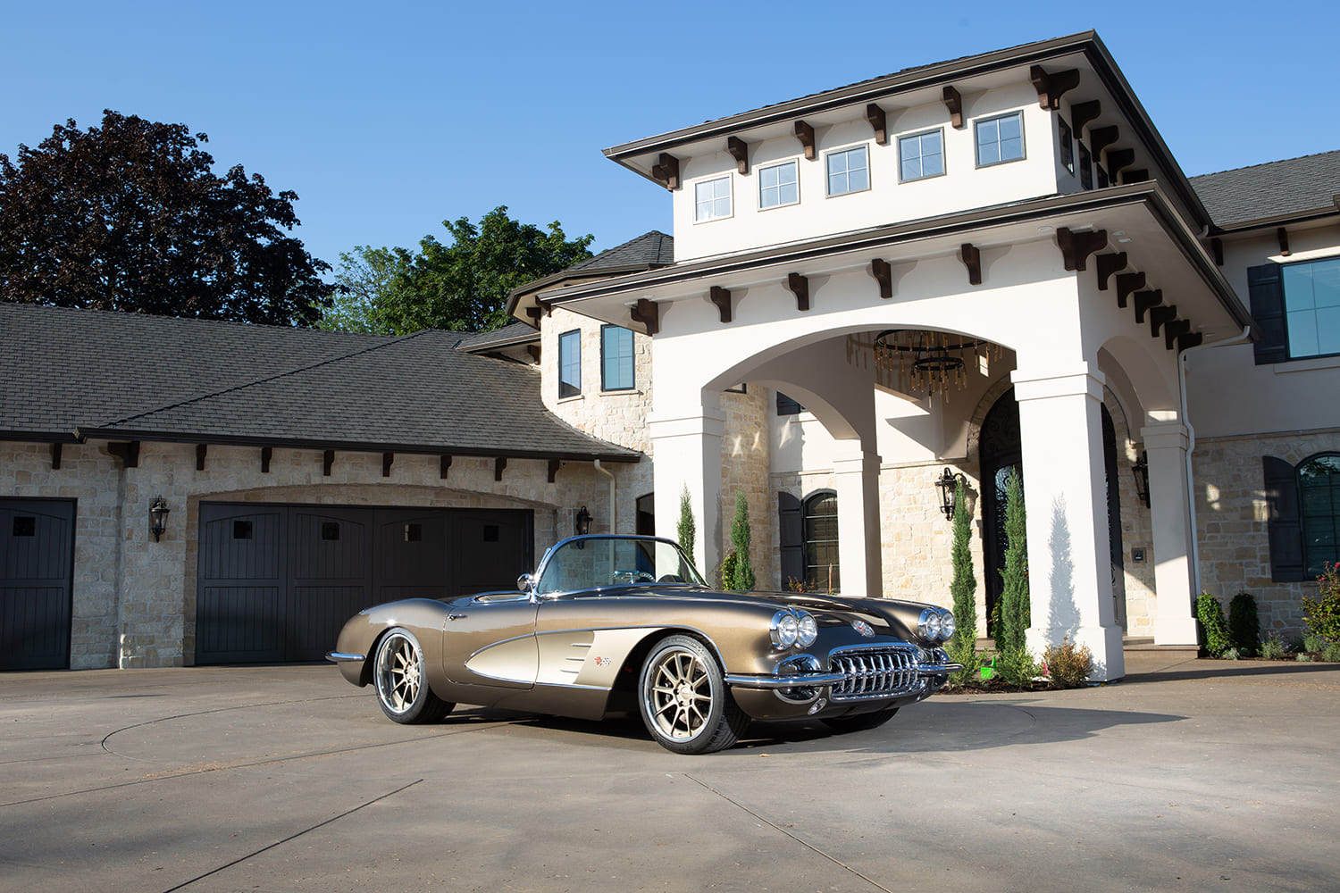 002 1959 Corvette two tone paint luxury house backdrop