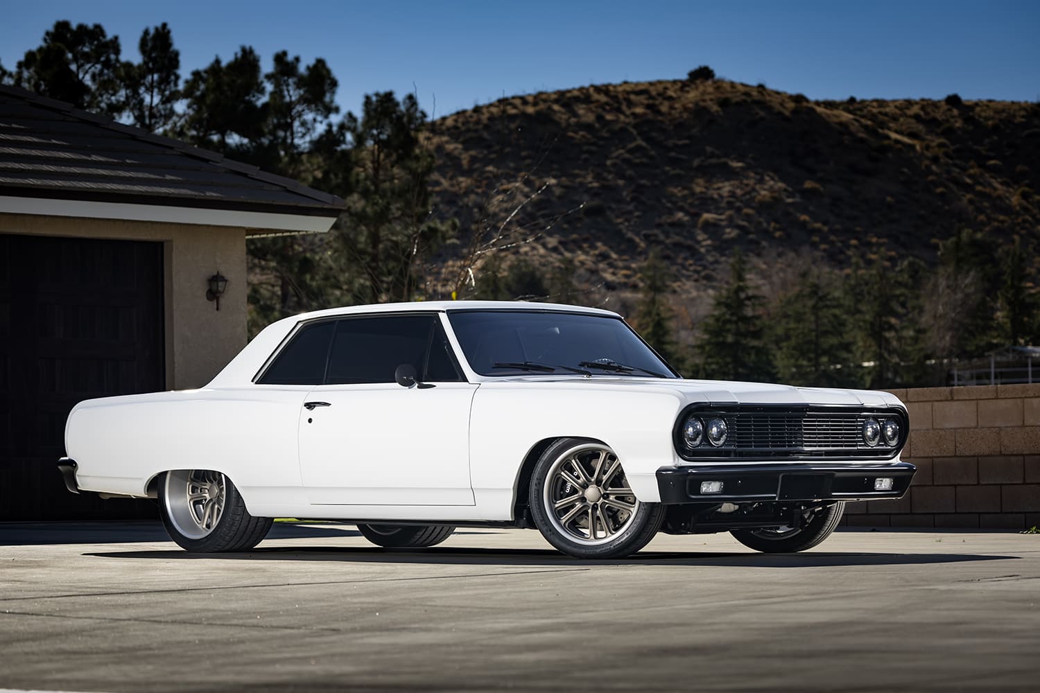 002 1964 chevelle pro touring stance white paint custom wheels driveway photo