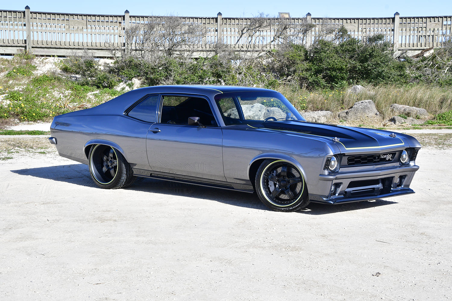 005 1968 Chevy Nova widebody kit and modernized LED front lighting