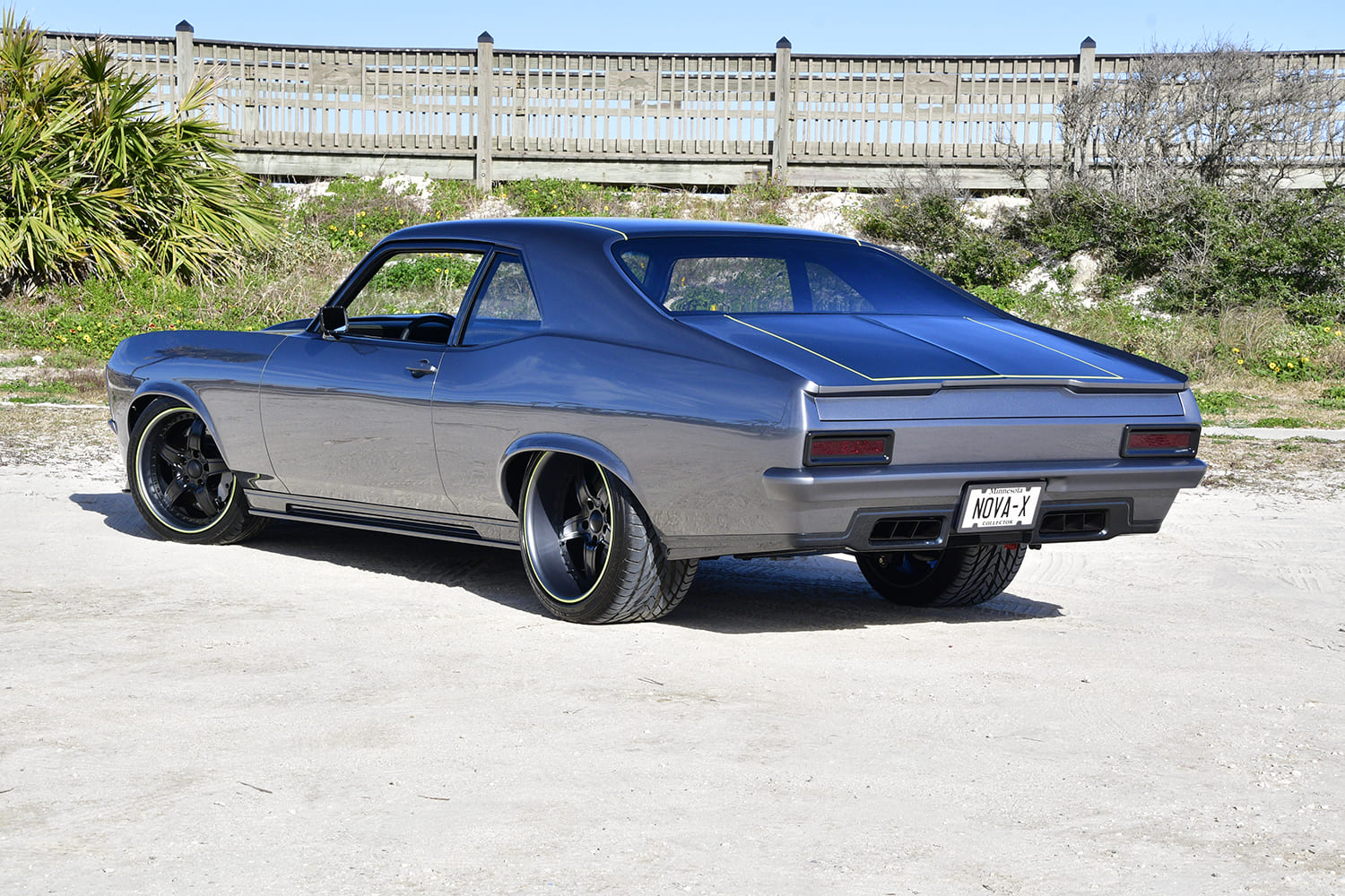 006 1968 Chevy Nova smoothed rear end with custom taillights and quad exhaust