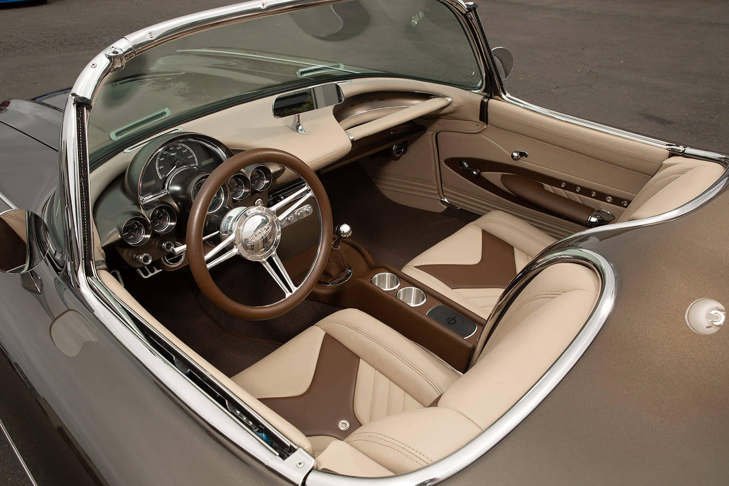 009 1959 Corvette interior custom leather modern gauges