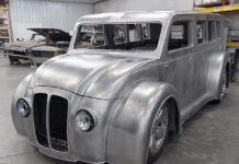 01 1938 Divco custom full body fabrication raw aluminum hot rod