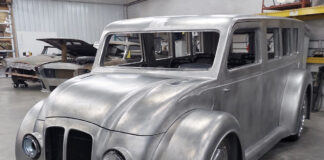 01 1938 Divco custom full body fabrication raw aluminum hot rod