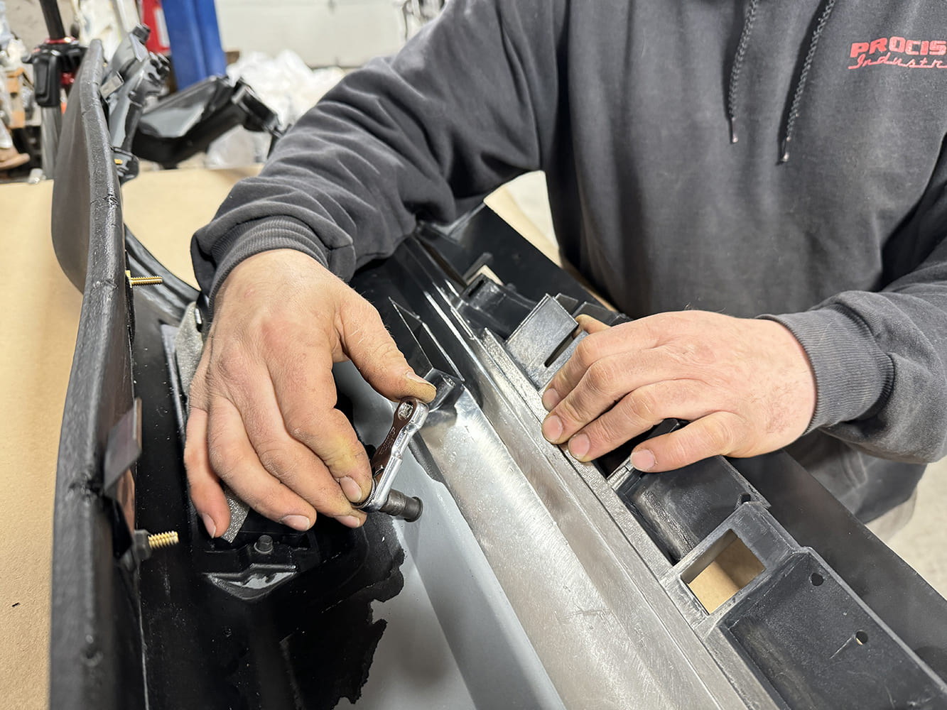 020 Tightening vent mounting studs to secure air duct inside the 1971 Camaro dashboard