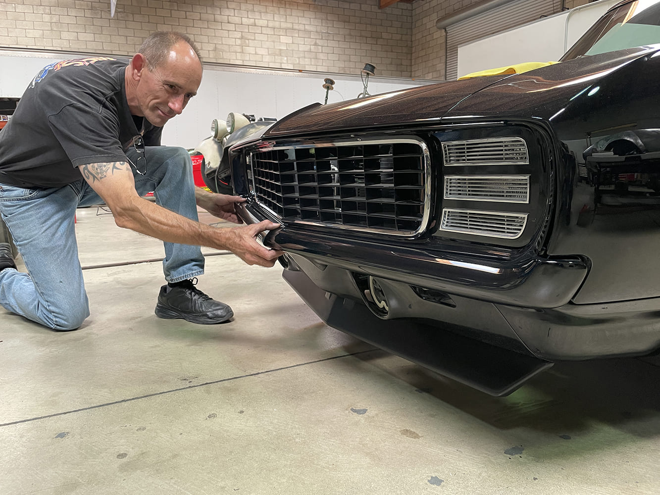 024 1969 Camaro bumper fitment finalized by hand for precision alignment to the lower fascia