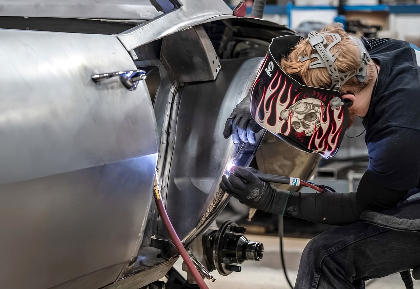 025 1968 Camaro quarter panel TIG welded to inner mini tub with precision edge seam