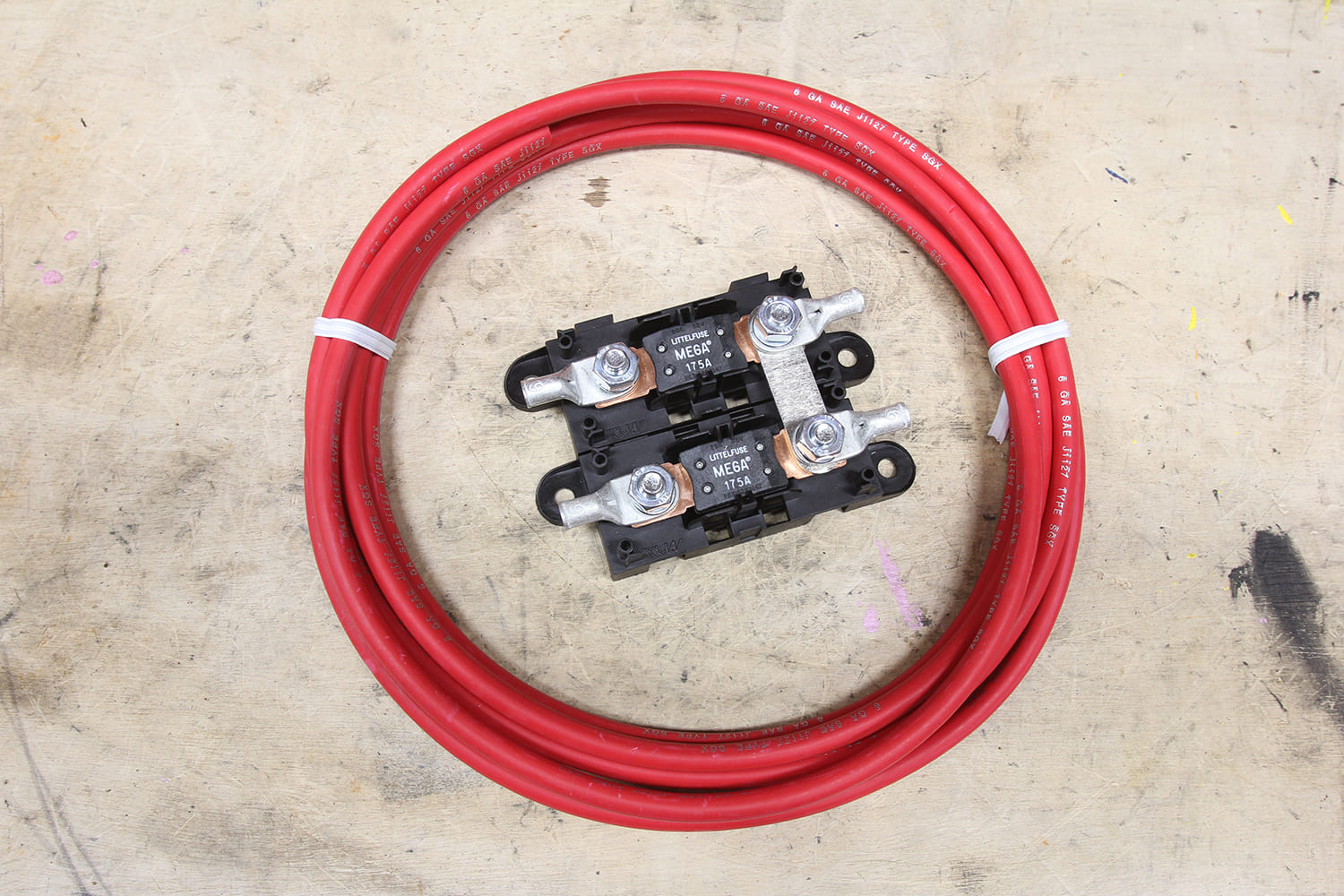 06 megafuse block with red battery cable 1948 chevy electrical protection