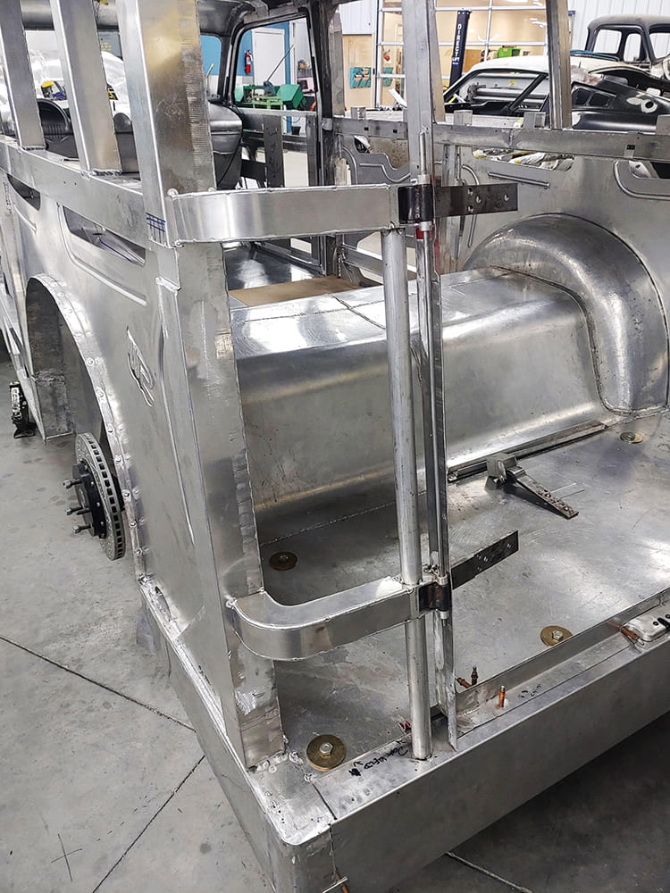 10 1938 Divco body post and lower quarter aluminum assembly mockup