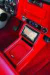 10 1972 Chevy C10 custom center console red leather navigation screen retro AC digital climate control