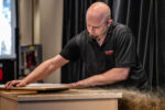 10 Mobile Tech Expo woodworking dust flying routing board live craftsmanship auto interiors
