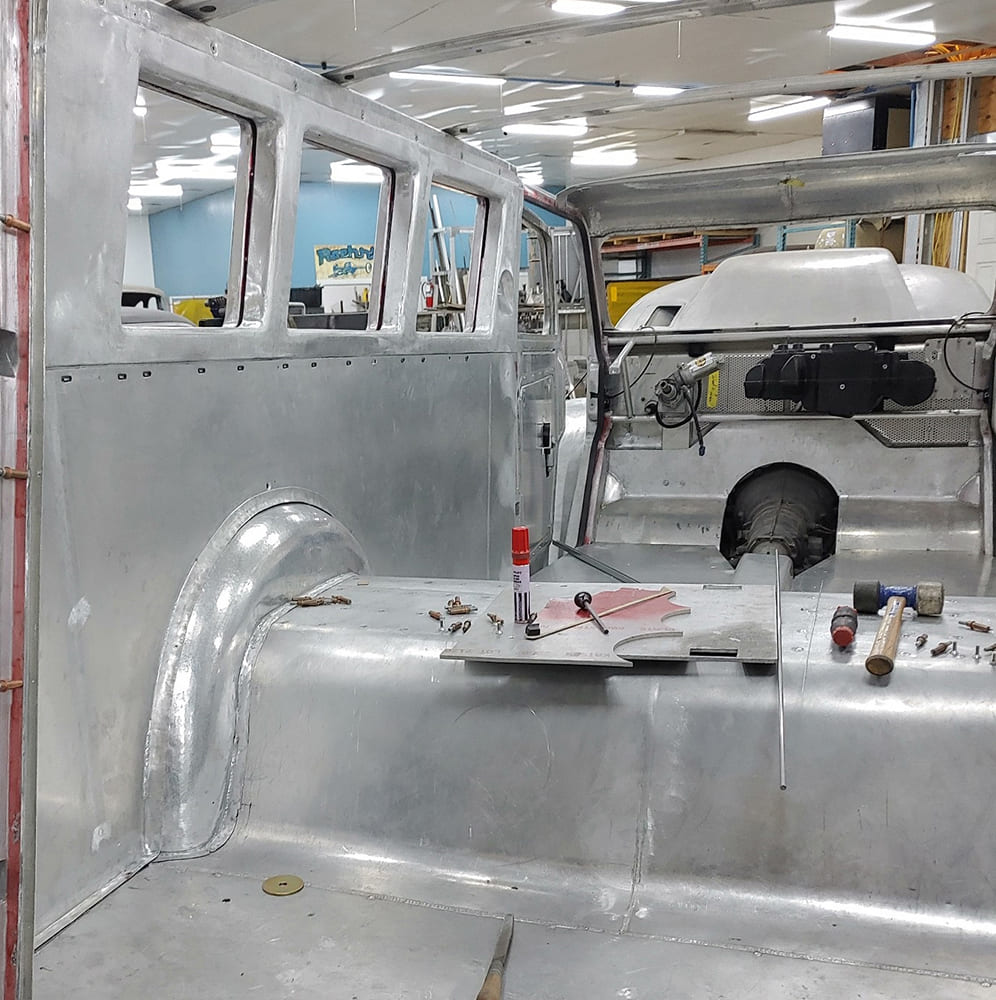 11 1938 Divco rear cabin sheet metal layout inner wall structure