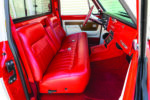 11 1972 Chevy C10 red bench seat interior wood trim billet steering wheel touchscreen stereo