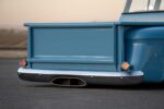 14 1957 Chevy truck custom rear bumper with center exit exhaust and shaved tailgate seams