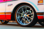 14 1972 Chevy C10 close up Forgeline wheels Wilwood brakes Continental tires Cheyenne Super 10 badge